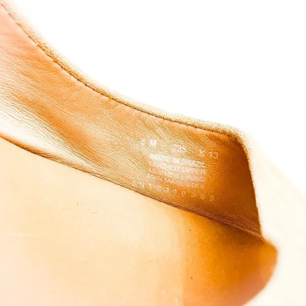 Tory Burch Tan Suede Peep Toe Wedge Slingback Sandals Size 8